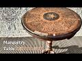 Antique marquetry table restoration satisfying transformation