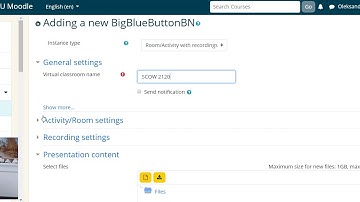 Moodle BigBlueButton Activity