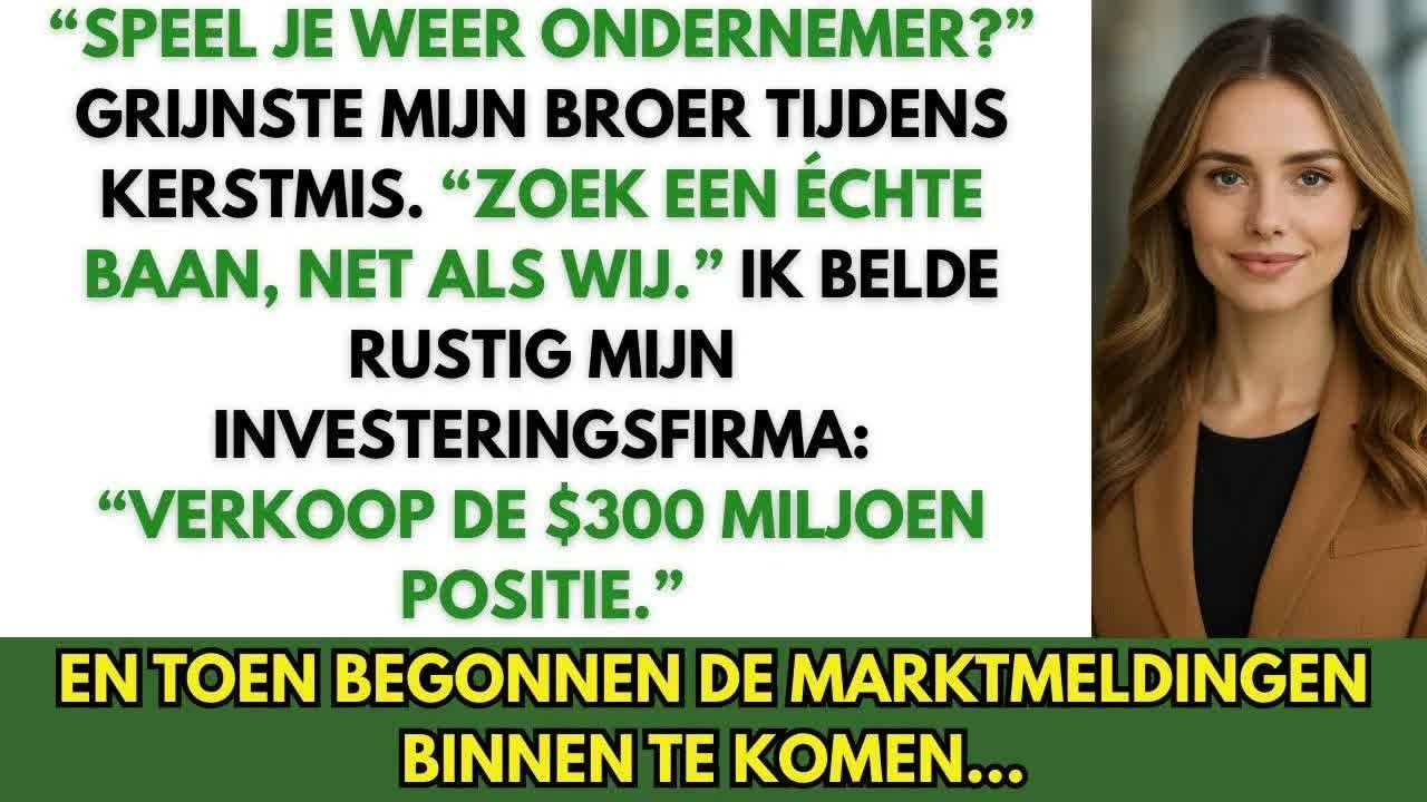 Tijdens het kerstdiner lachte mijn broer me voor de hele familie uit: "Waarom zoek je niet gewoon een echte baan bij mijn bedrijf?" Ik zei niets. Ik lachte beleefd mee, terwijl ik wist dat ik via...