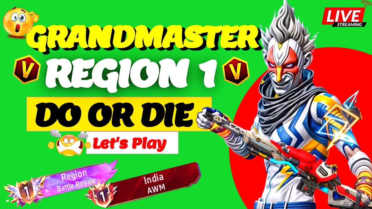 Live DO OR DIE New Session Grandmaste Region Push // FF Top1 Grandmaster Push 