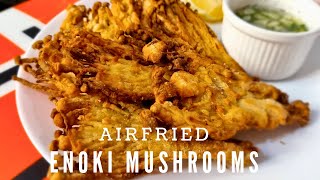 Airfried Enoki Mushrooms Crispy And Delicious Enoki Mushrooms Air Fryer Recipe Leney Kitchen