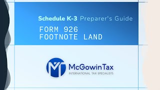 Schedule K-3 Guide Form 926