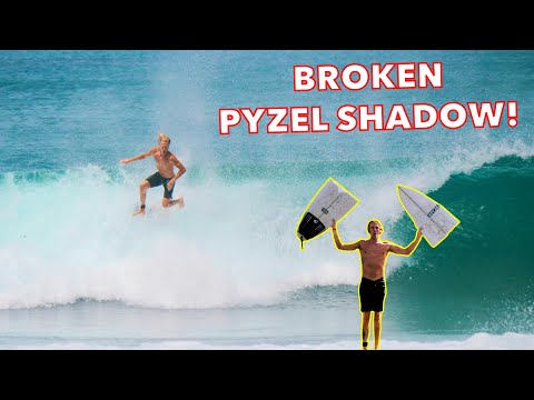 BREAKING A PYZEL SHADOW SURFBOARD IN HALF! (My Favorite Board!)