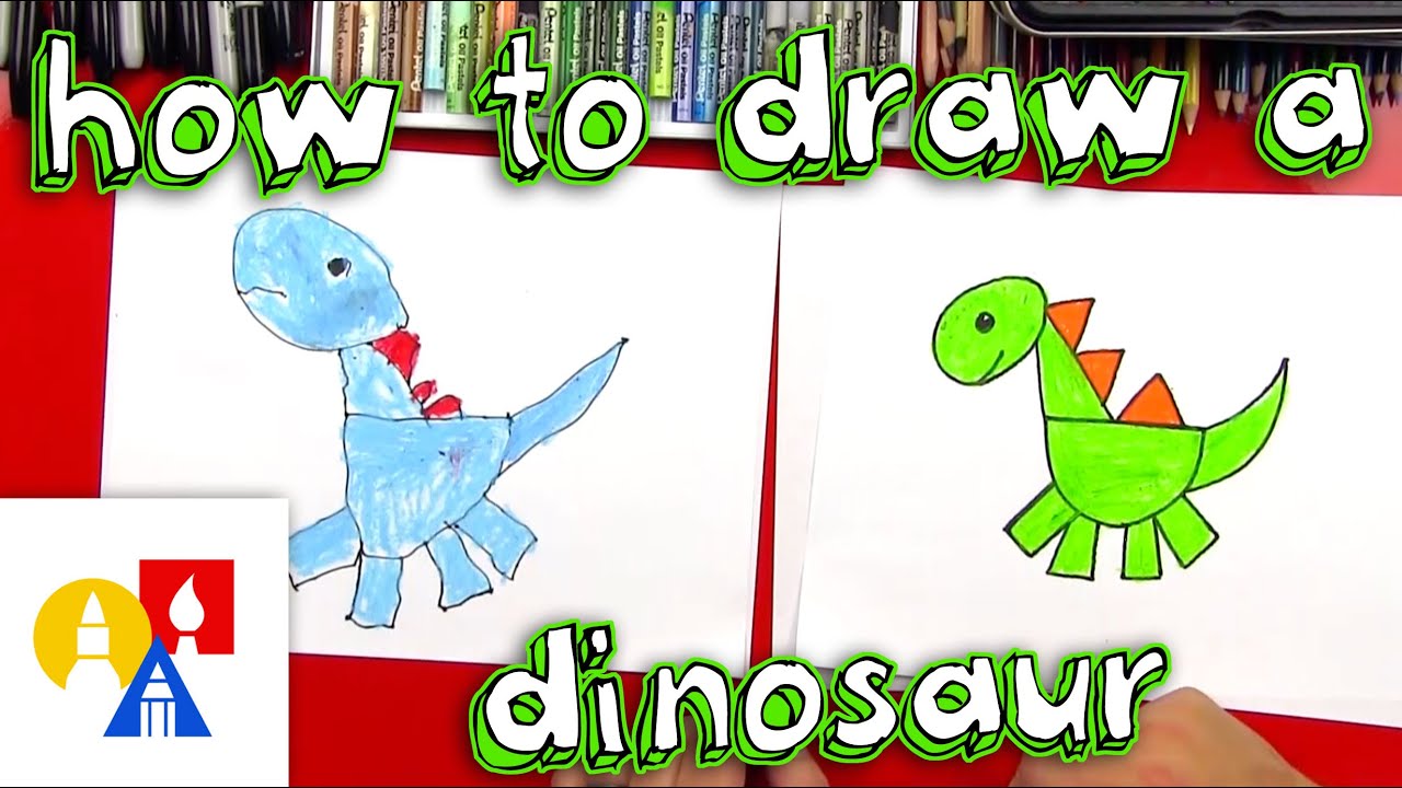 How To Draw A Dinosaur For Kids - Draw Spaces