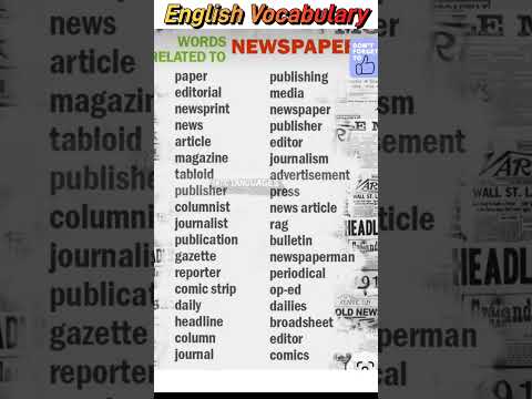 Newspaper-related vocabulary words