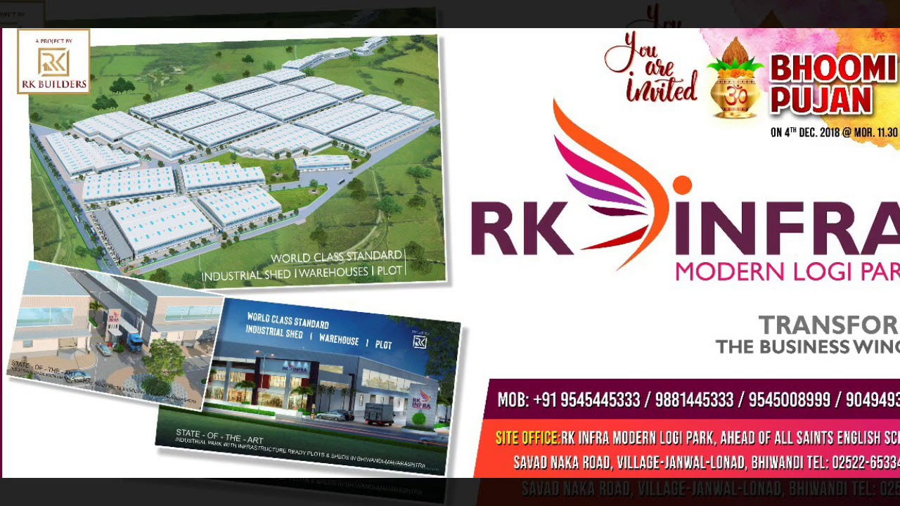 Rk Infra Moder Logi Park Best Industrial Shed Warehousing Plot In Bhiwandi City Youtube