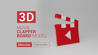 How to model 3d YouTube clapperboard in blender 2 8 from scratch  2022