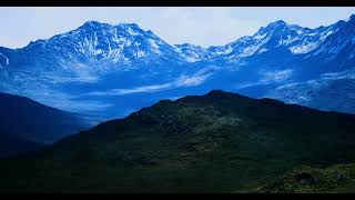 Majestic Mountain Landscape Under a Serene Blue Sky at Dusk | No Copyright Stock Video