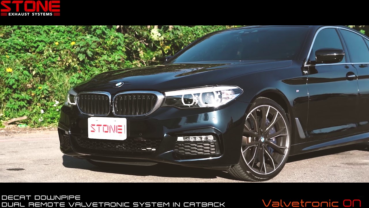BMW G30 540i B58 x STONE EXHAUST Catless Downpipe - YouTube