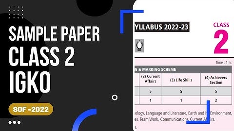 Class 2 IGKO sample paper 2022-2023/IGKO syllabus /IGKO class 2 sample paper 2022/class 2 Olympiad