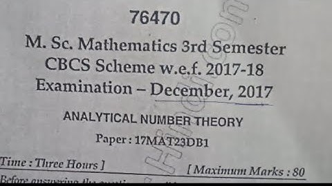 part 3 previous year solved maths question paper December 2017  Analytical number theory msc 3rd sem