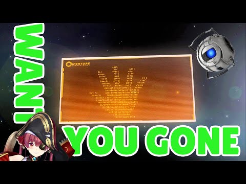 【Portal 2】Marine reacts to the ending (opera + credits song)【Hololive / Eng Sub】