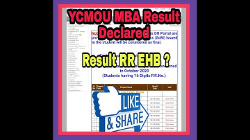YCMOU MBA Result Declared ||  What about RR EHB?
