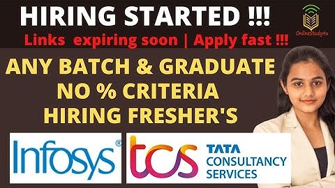 TCS| Infosys Hiring Freshers Started Again|Any Batch| Any Graduate| Get Free Coding Course