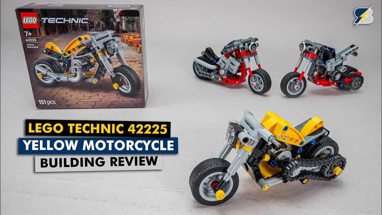 LEGO Technic 42225 Yellow Motorcycle Detailed Review - YouTube