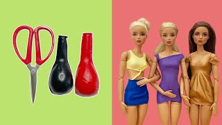 Making Doll Clothes With Balloons #23 | 3 DIY Fashion Dresses For Barbies No Sew No glue