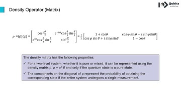 Section 6 Rotation Logic Gates for Single Qubit - Lecture 3 Density Operator Matrix