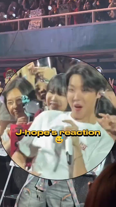 J-hope's reaction 👀😅 #hos_tour #hopeonthestage #btsjhope