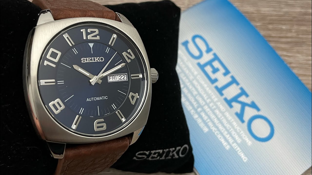 Seiko Recraft Automatic Blue Dial Brown Leather Men's Watch SNKN37  (Unboxing) @UnboxWatches - YouTube