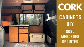 How To Build Cork Cabinet and Drawers in Mercedes Sprinter Camper Van | TIMELAPSE