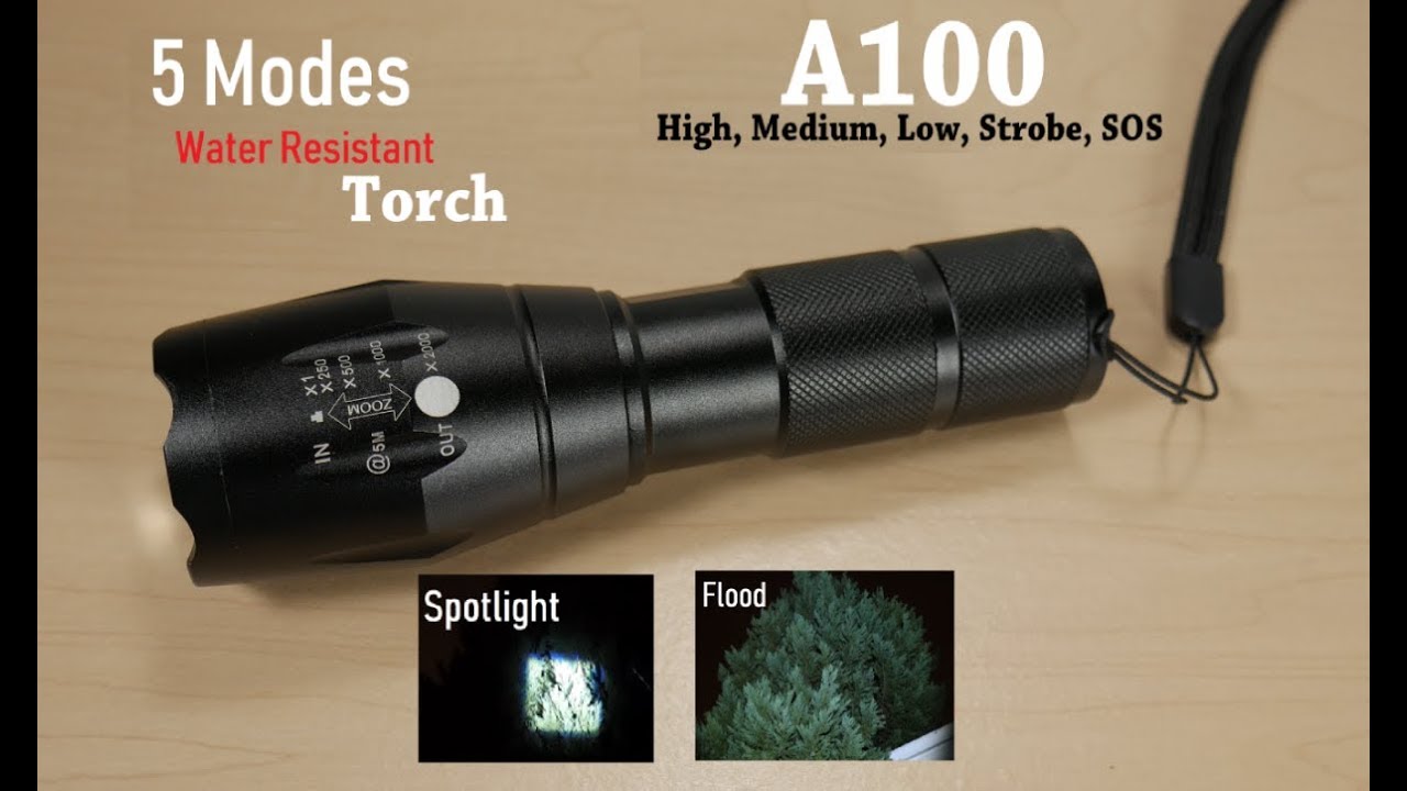Zoom Flashlight 990000LM 5 Mode Tactical  LED Torch 1865*0 Light Lamp+Charger 