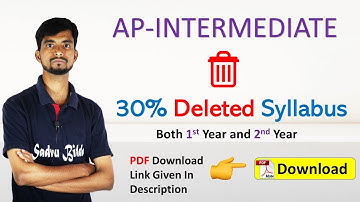 AP Intermediate 30 % Deleted Syllabus|AP inter Reduced Syllabus 2022 |AP Inter Deleted Syllabus 1st
