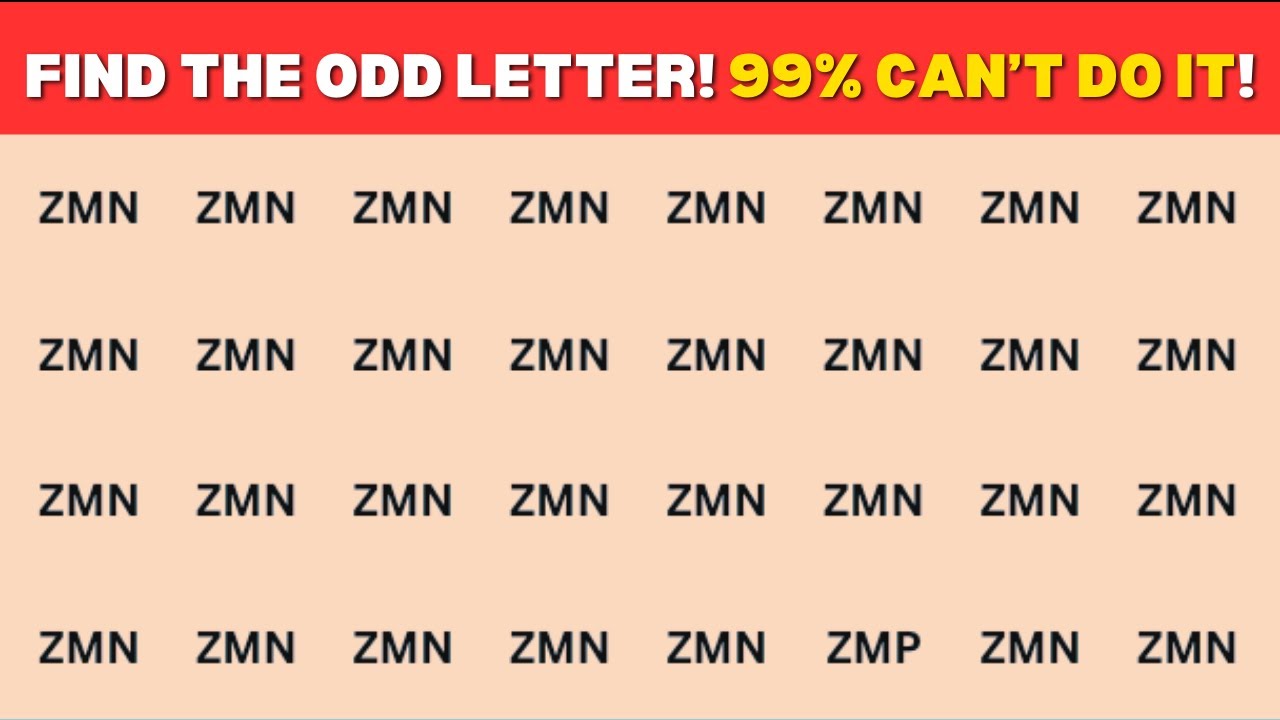Can YOU Spot the Different Letter? 🔠 Odd One Out Challenge | 99% FAIL ...