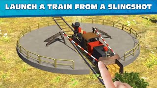 Slingshot Train - 巨大スリングで機関車を放つハイパーカジュアル・電車ゲーム / ゲームプレイ動画 iOS,Android screenshot 4
