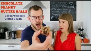 Chocolate Peanut Butter Balls | How to make Vegan ‘Snickers’ Cookie Dough