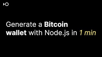 How to generate a Bitcoin wallet in under 1 minute using Node.js
