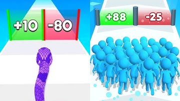 Snake Run Race vs Count Masters Satisfying ASMR Gameplay (Android,ios) (New Update)