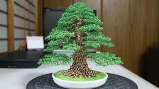 Making Bonsai wire tree, green colour