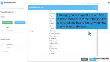 How to modify database user privileges in DirectAdmin   WebHostingPeople