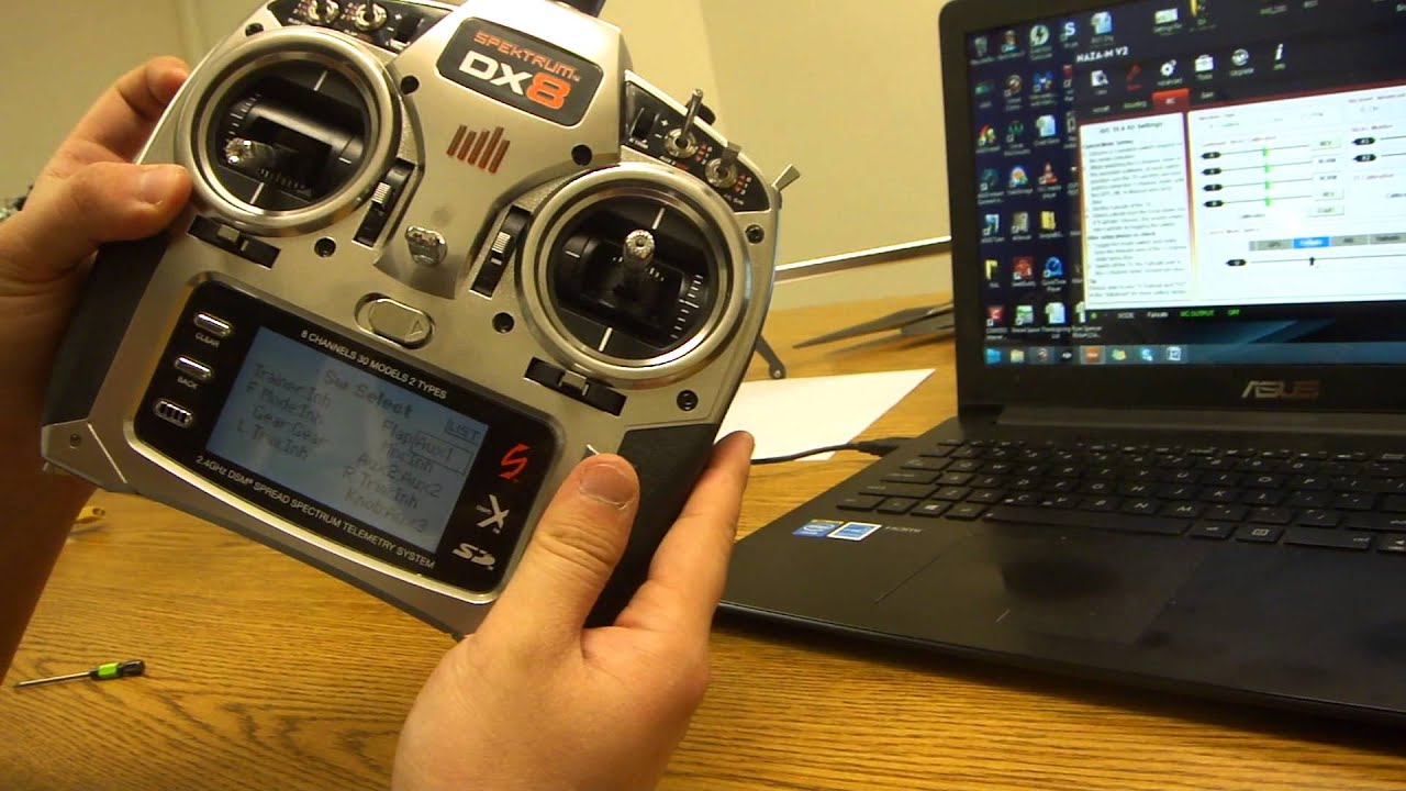 How to Setup Turbo Ace Matrix with Spektrum DX8 for Basic RC & Gains on NAZAM V2 YouTube