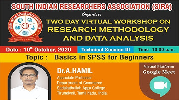 Session3 | Two Day Workshop on Research Methodology and Data Analysis | BRAAKSES | SIRA | 10.10.2020