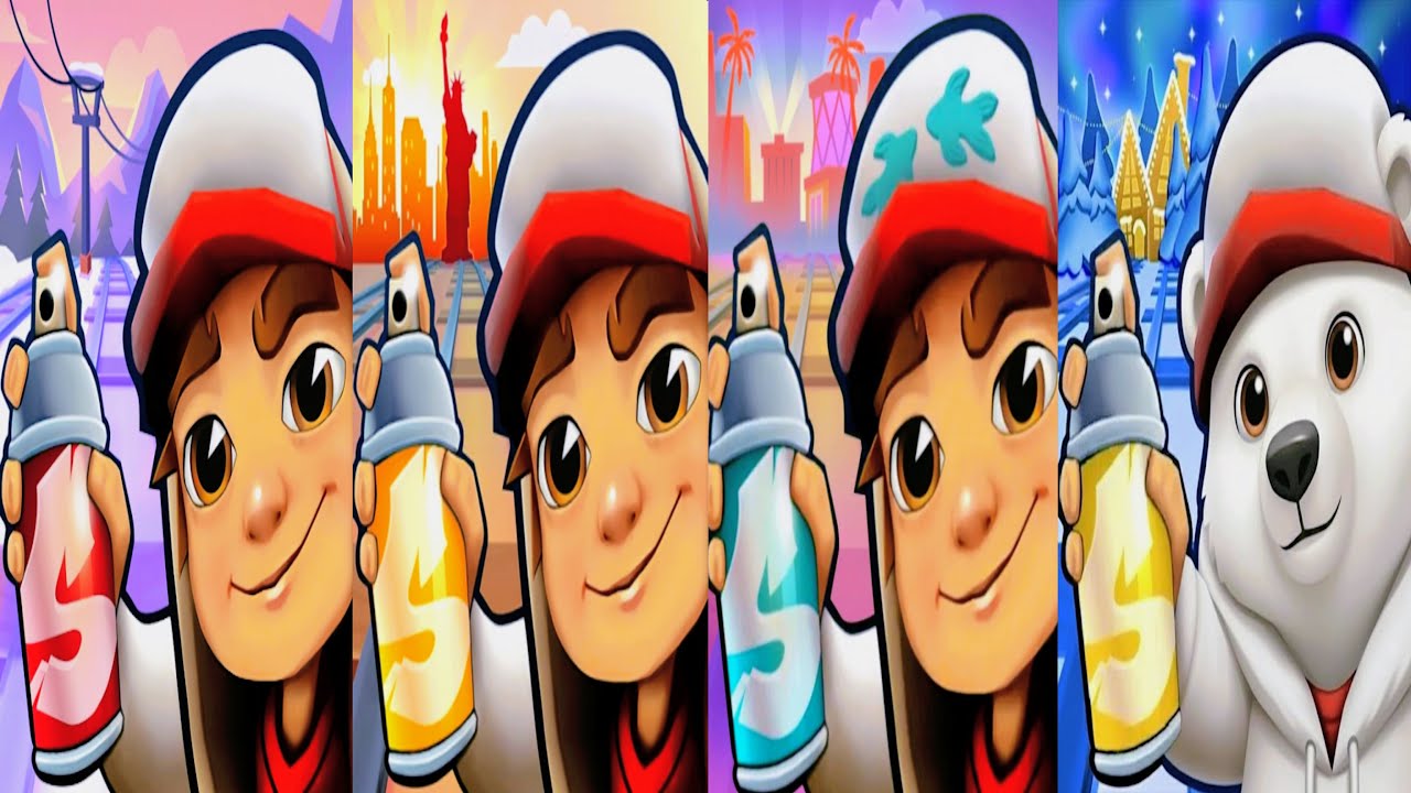 Subway Surfers : WinterXtreme 2026 🆚 Hollywood 2026 🆚 NorthPole 2025 🆚 New York 2025 Maps Comparison