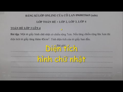 Video Toán hè lớp 3 lên 4 - Diện tích hình chữ nhật nâng... - YouTube