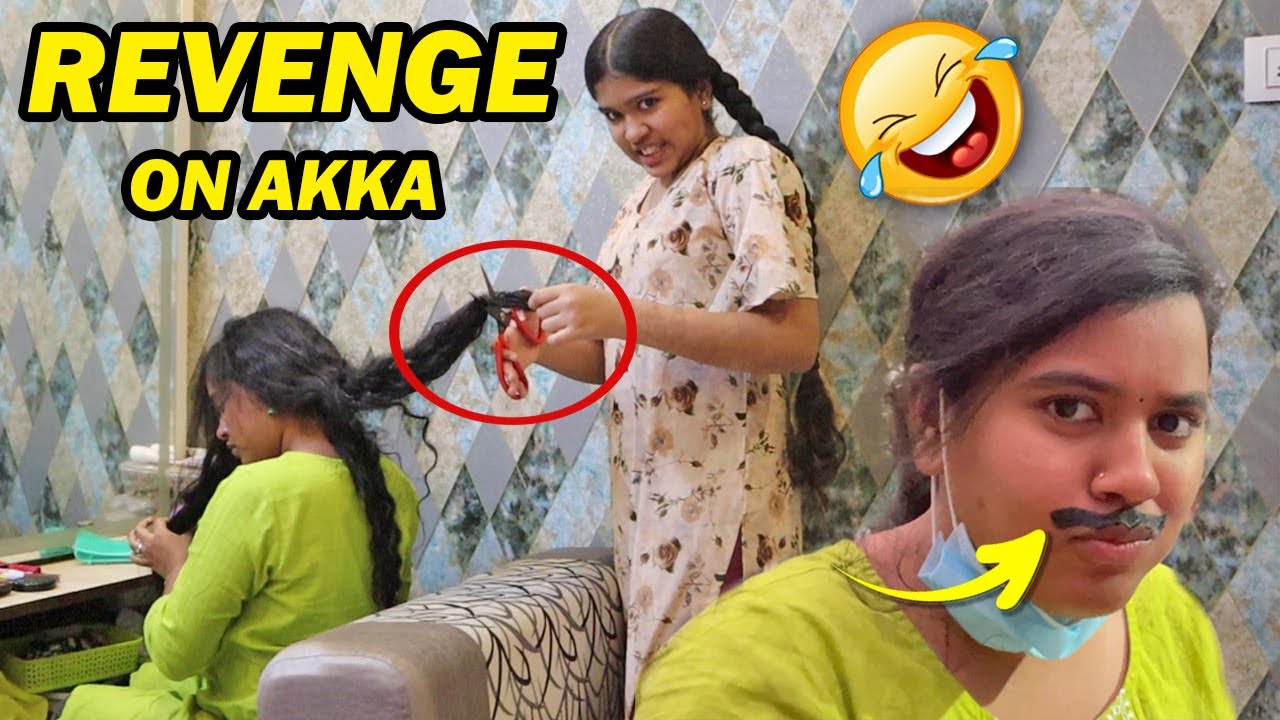 CUTTING Akkas HAIR   She got ANGRY  REVENGE Gone Wrong  Ammu Times 