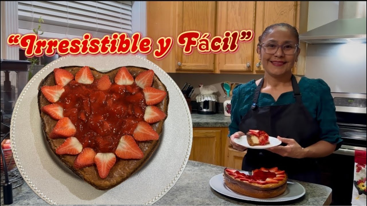 🍰Pay de Queso con Mermelada de Fresa Casera 🍓¡Cremoso y Fácil!