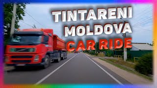 The Town Of Tintareni (Telenesti state), Republica Moldova. Car Ride. Dance Music.