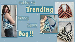 Making the Viral Granny Square Crochet Bag !!