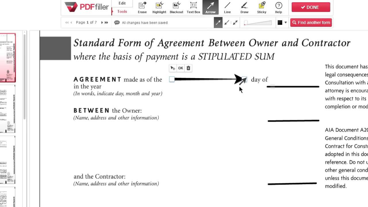 How To Add Lines And Arrows To A Pdf Online Using Pdffiller Youtube