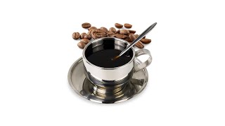 One Two Cups Set Cangkir Sendok Piring Kopi Stainless Steel - 201 - OMHZ66SV