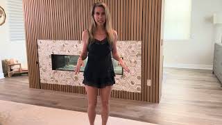 Intimissimi Navy Silk Lace Trim Tank Shorts Try On Feminine Sleepwear Look