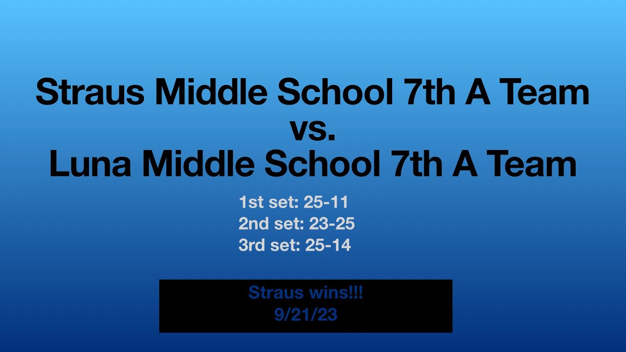 Straus Middle School 7th grade A Team volleyball vs Luna Middle School
