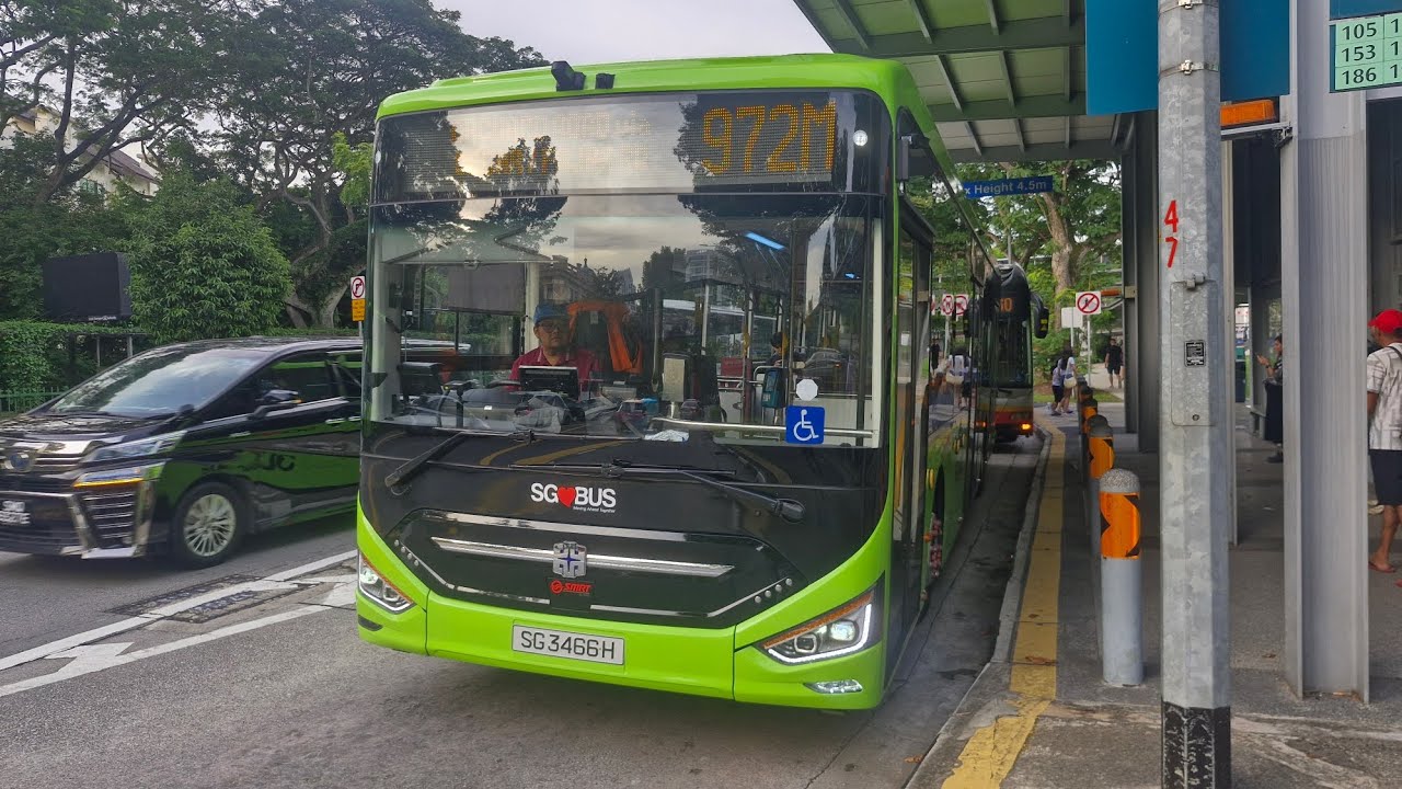 SMRT Bus Service 972M Zhongtong LCK6126EVG N12 SG3466H - YouTube