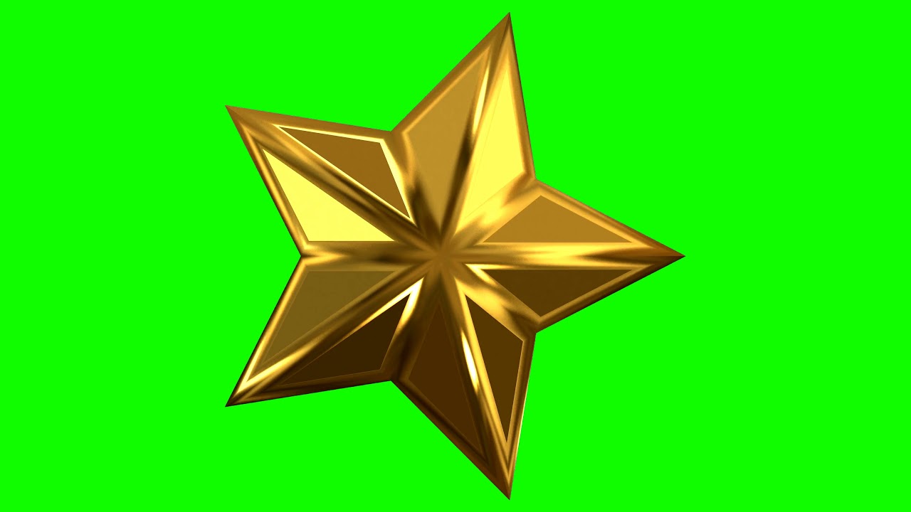 4k green screen free spinning 3d gold star youtube