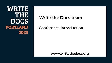 Write the Docs team - Conference introduction