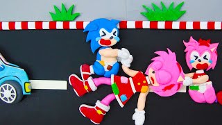 Goodbye My Mom 😰 Sad Story But Happy Ending - Poor Sonic Life | Pacman Stop Motion Game