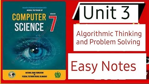 Computer 7 unit 3 Algorithmic Thinking and Problem Solving | Learn with Jasmeen